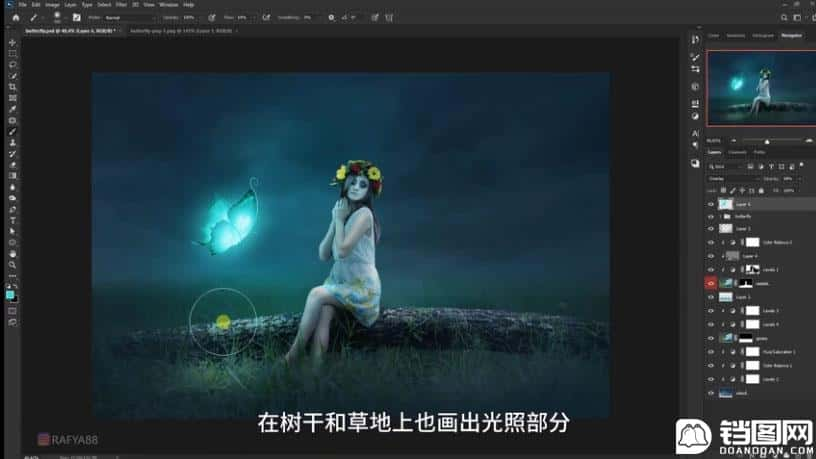 Photoshop合成梦幻仙境场景的精灵仙子