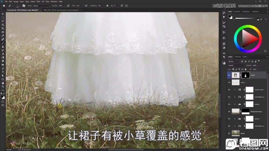 Photoshop创意合成森林中的新娘和鸟笼