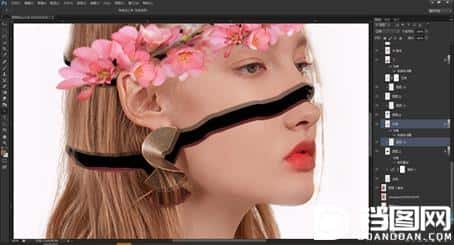 Photoshop创意合成从人物头像中长出的花朵