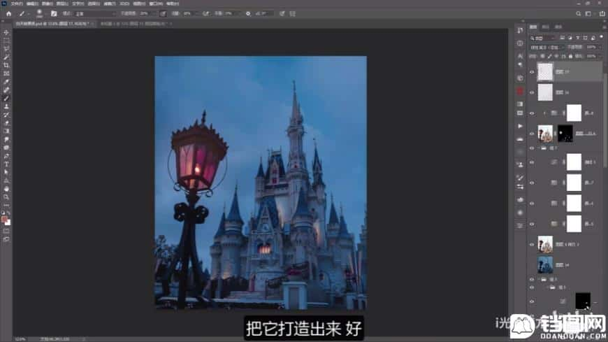 Photoshop快速把白天的照片变成黑夜效果