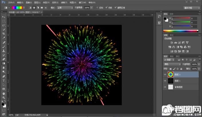 Photoshop制作炫丽多彩的烟花效果图